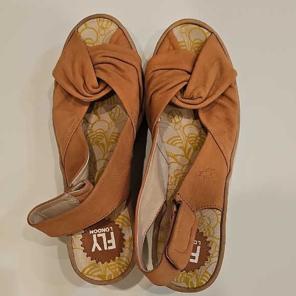 Fly London Yakin Yata Women's Dusty Pink / Taupe Slingback Sandals Size 40 - Picture 4 of 8